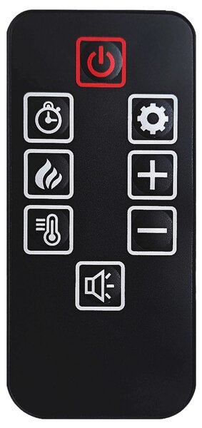 ArtiFlame AF23S, elektrický vestavný krb s ohřevem 1800 W, realistický efekt plamene, LED osvětlení, dálkové ovládání, časovač, černý