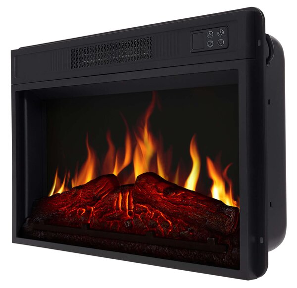 ArtiFlame AF23S, elektrický vestavný krb s ohřevem 1800 W, realistický efekt plamene, LED osvětlení, dálkové ovládání, časovač, černý