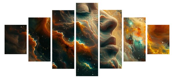 Obraz - Tvář ve vesmíru (210x100 cm)