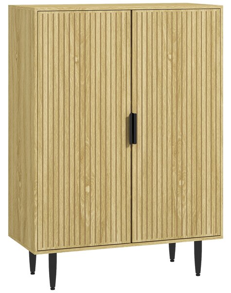 HOMCOM Úložný regál na obuv na 15 párů bot, regál do předsíně s 4 nastavitelnými policemi a kovovými nohami, 80x38x110cm, Dub | Aosom