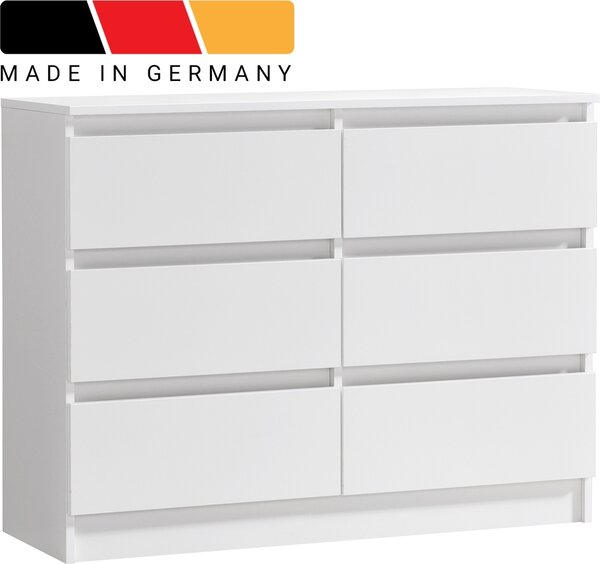 Komoda se 6 zásuvkami 100x78 cm komoda bílá dřevěná skříň komoda příborník příborník příborník organizér šířka 100 cm výška 78 cm