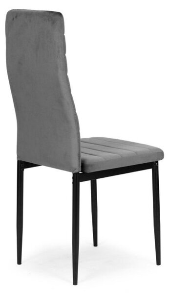 ModernHome LR-1494 Sada 4 ks jídelních židlí VELVET, šedá