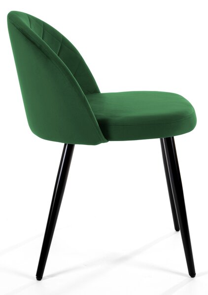 4x Čalouněná prošívaná velurová židle SJ.077 Butel Green