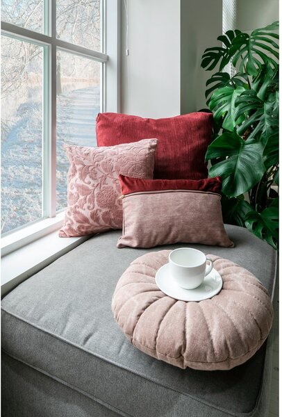 Modrý dekorativní polštář Tiseco Home Studio Ribbed, 60 x 60 cm