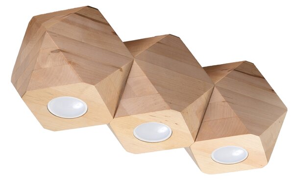 Sollux Lighting Stropní svítidlo WOODY 3 přírodní dřevo