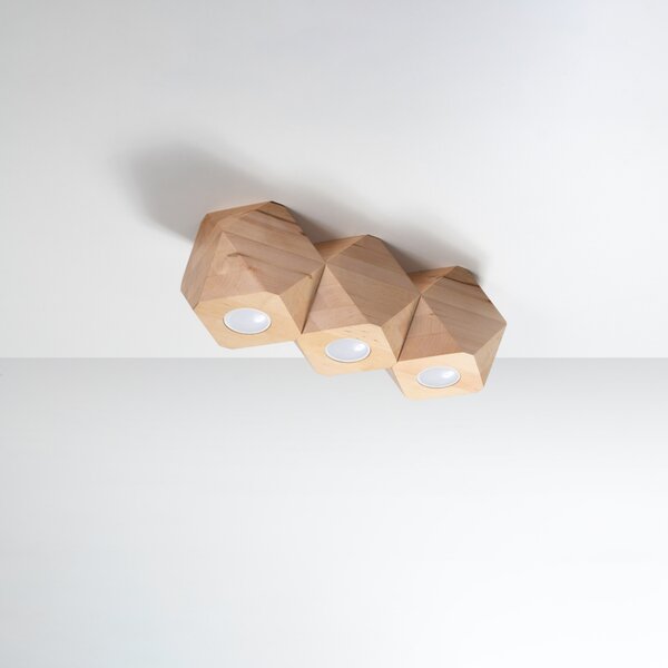 Sollux Lighting Stropní svítidlo WOODY 3 přírodní dřevo
