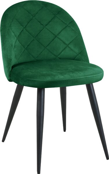 4x Čalouněná prošívaná velurová židle SJ.077 Butel Green