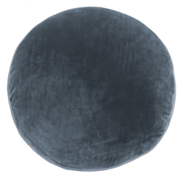 Tmavě modrý dekorativní polštář z mikrovlákna Tiseco Home Studio Marshmallow, ø 40 cm