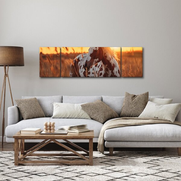 Obraz - Kůň při západu slunce (170x50 cm)