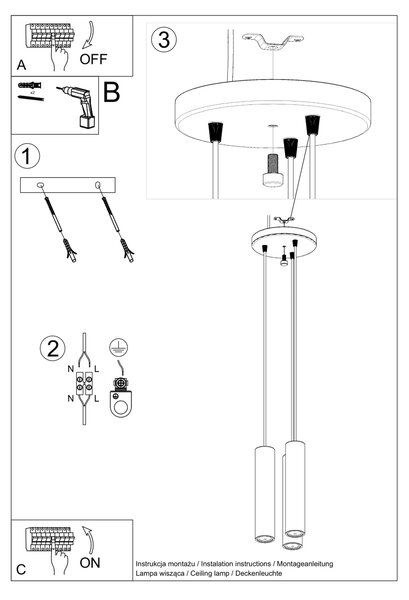 Sollux Lighting Závěsné svítidlo LINO 3P