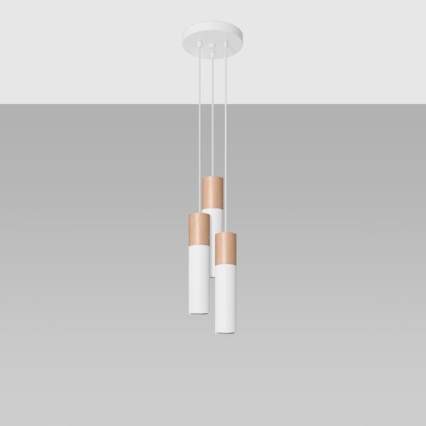 Sollux Lighting Závěsné svítidlo PABLO 3P bílé