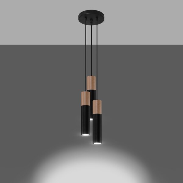 Sollux Lighting Závěsné svítidlo PABLO 3P černé