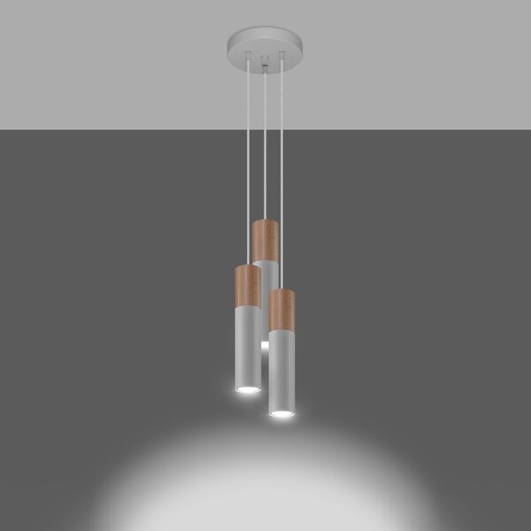 Sollux Lighting Závěsné svítidlo PABLO 3P bílé