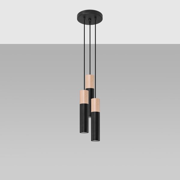 Sollux Lighting Závěsné svítidlo PABLO 3P černé