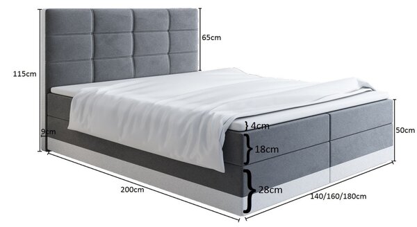 Čalouněná postel LILLIANA 1 - 160x200, hnědá