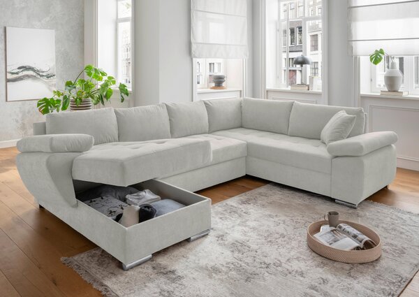 SEDACÍ SOUPRAVA, textil, béžová Livetastic - Sedací soupravy, Online Only