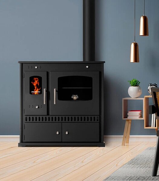 PROMETEY Perfect Eco 7 kW litinový plotýnkový vařič na dřevo Sporák Kamna na dřevo