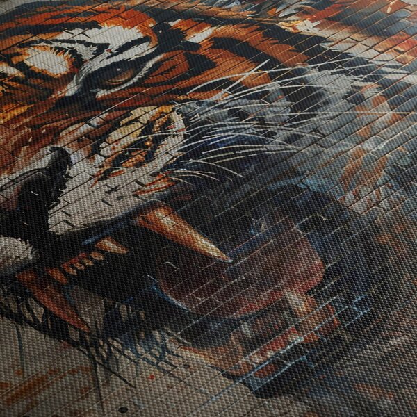 Obraz - Tygr z cihel (210x100 cm)