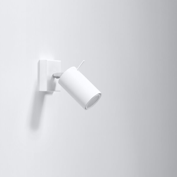 Sollux Lighting Nástěnné svítidlo RING bílé s vypínačem
