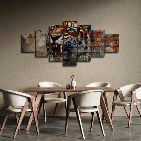 Obraz - Tygr z cihel (210x100 cm)