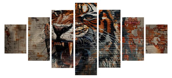 Obraz - Tygr z cihel (210x100 cm)