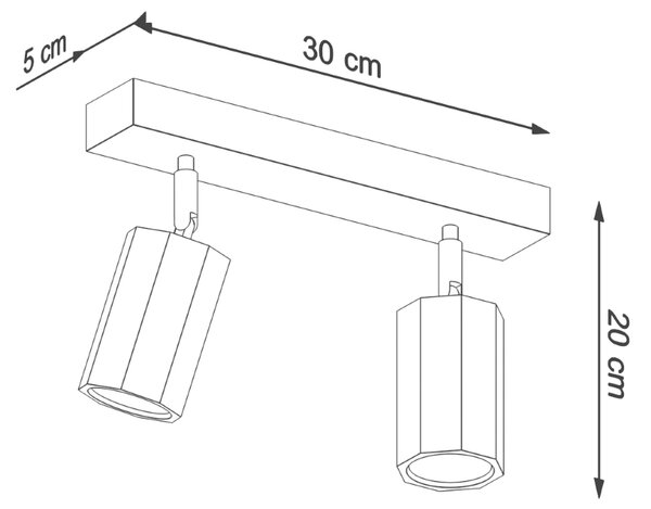 Sollux Lighting Stropní svítidlo ZEKE 2 dub