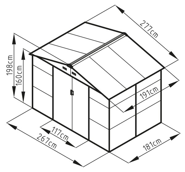 G21 Zahradní domek G21 GAH 529 - 277 x 191 cm, béžově šedý G21-6390064