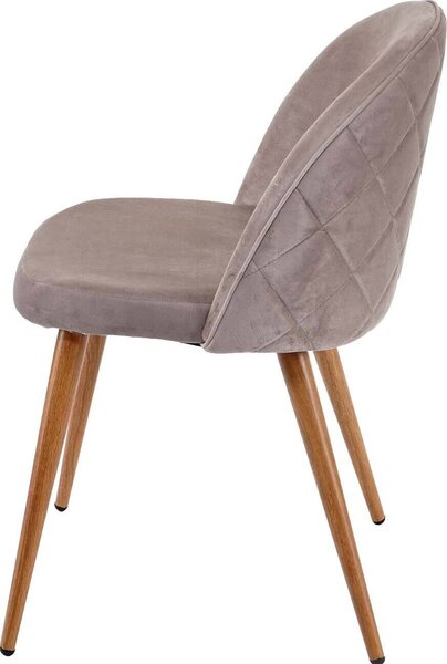 Sada 4 jídelních židlí HWC-D53, židle kuchyňská židle retro design 50. let, samet šedohnědá