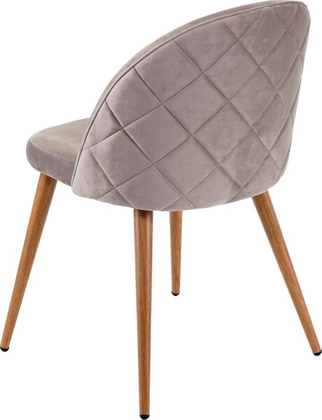 Sada 4 jídelních židlí HWC-D53, židle kuchyňská židle retro design 50. let, samet šedohnědá