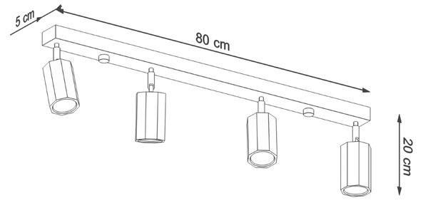 Sollux Lighting Stropní svítidlo ZEKE 4 dub