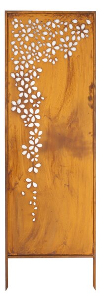 Zahradní dekorativní panel z oceli s patinou „Girlanda“ 160x50 cm – dekorativní kryt