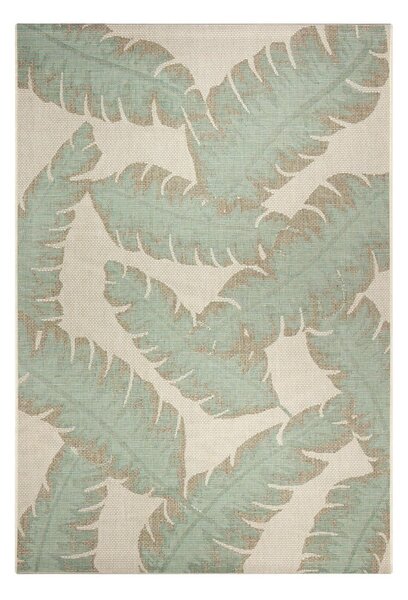 Zeleno-béžový venkovní koberec Ragami Leaf, 70 x 140 cm