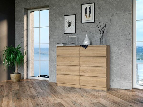 Topeshop M8 120 SONOMA, Dub, 8 zásuvka/zásuvek, Dřevotřískové desky, Jednobarevný, Moderní, Dřevotřískové desky