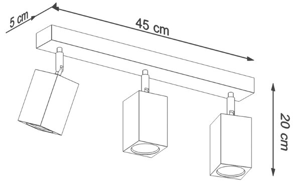 Sollux Lighting Stropní svítidlo KEKE 3 dub