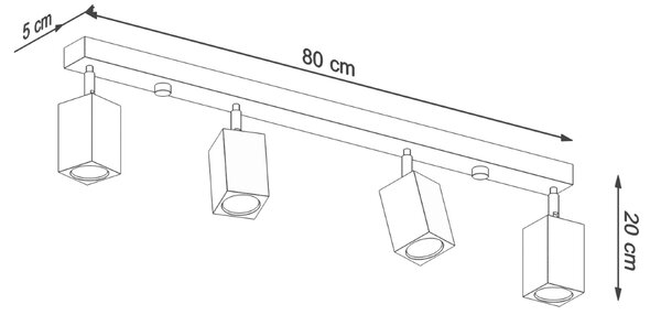 Sollux Lighting Stropní svítidlo KEKE 4 dub