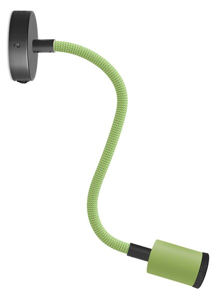 Creative cables Fermaluce Flex 30 pastel bodové svítidlo s mini baldachýnem s vypínačem a mini reflektorem GU1d0 Barva: Černo-petrolejová
