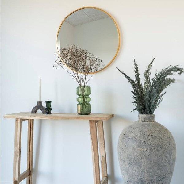 Nordic Living Zlaté kulaté závěsné zrcadlo Zahrah 80 cm