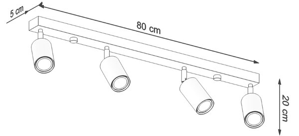 Sollux Lighting Stropní svítidlo BERG 4 přírodní dřevo
