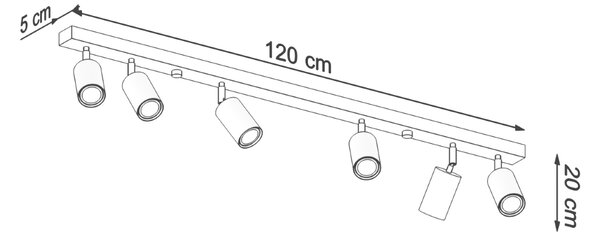 Sollux Lighting Stropní svítidlo BERG 6 přírodní dřevo