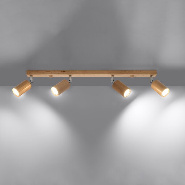 Sollux Lighting Stropní svítidlo BERG 4 přírodní dřevo