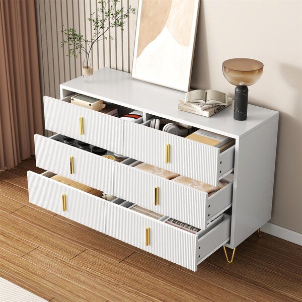 Sweiko Elegantní příborník s moderním designem, komoda a spousta úložného prostoru, zlaté úchyty