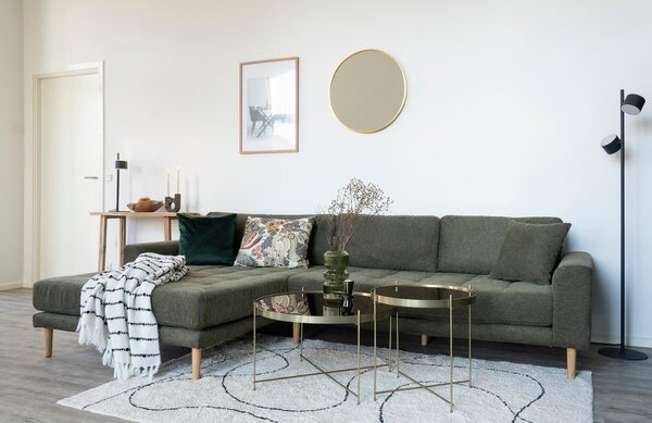 Nordic Living Zlaté kulaté závěsné zrcadlo Zahrah 80 cm