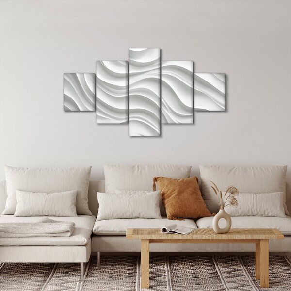 Obraz - 3D bílé vlny (125x70 cm)