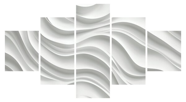 Obraz - 3D bílé vlny (125x70 cm)