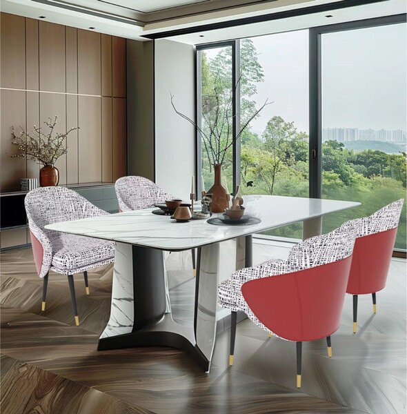Moderní jídelní židle Milano – sada 2 kusů – vysoce husté pěnové polstrování – elegantní židle do kuchyně nebo restaurace – lounge – červenohnědá