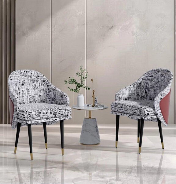 Moderní jídelní židle Milano – sada 2 kusů – vysoce husté pěnové polstrování – elegantní židle do kuchyně nebo restaurace – lounge – červenohnědá