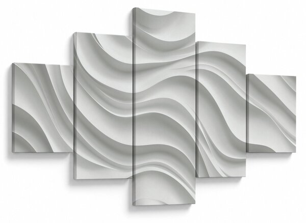 Obraz - 3D bílé vlny (125x70 cm)