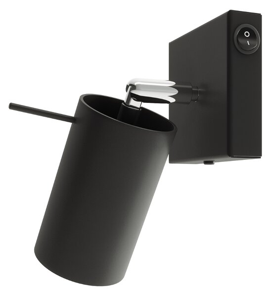 Sollux Lighting Nástěnné svítidlo RING black a switch