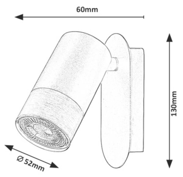 Rabalux nástěnné/stropní bodové svítidlo Zircon GU10 1X MAX 5W matná černá 5069