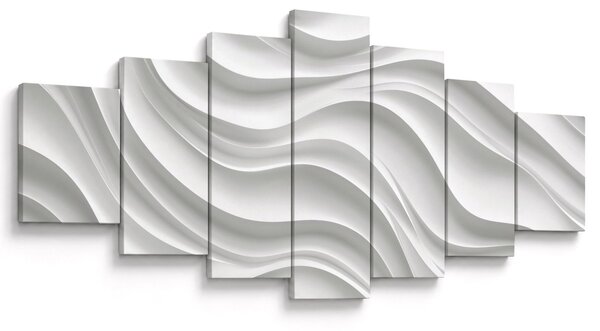 Obraz - 3D bílé vlny (210x100 cm)